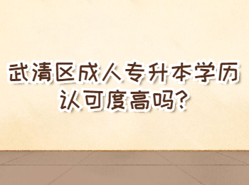 武清區成人專升本學歷認可度高嗎