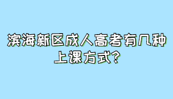 濱海新區成人高考有幾種上課方式