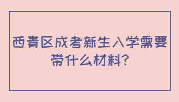 西青區成考新生入學需要帶什么材料